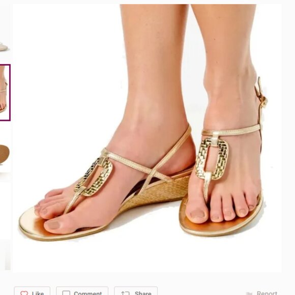 Lilly Pulitzer Good As Gold Wedge Size 8 - Picture 2 of 8